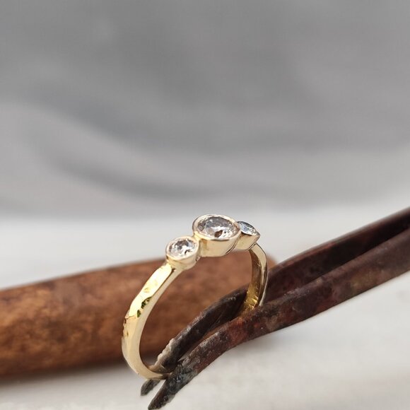 Engagement ring women. 14k solid yellow gold ring with Half a carat Diamonds. - Picture 2 of 10